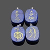 4Pcs 4 Styles Natural Lapis Lazuli Pendants RELI-PW0001-052E-1