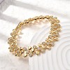 Heart Brass Micro Pave Clear Cubic Zirconia Link Chain Bracelets BJEW-C130-01G-3