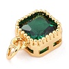 Real 18K Gold Plated Brass Inlaid Cubic Zirconia Charms ZIRC-L100-073G-01-4