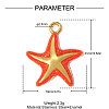 304 Stainless Steel with Red Enamel Pendants SA-OY003-38G-2