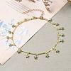 Brass Bar Link Chain Anklets AJEW-AN00319-02-5