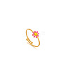 Daisy 304 Stainless Steel Enamel Open Cuff Rings for Women RJEW-M061-01G-09-1