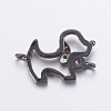 Brass Micro Pave Cubic Zirconia Puppy Links connectors LS-ZIRC-G125-02A-B-2