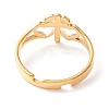 Double Heart with Cross 304 Stainless Steel Adjustable Ring for Women RJEW-B035-06G-3