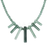 Natural Green Aventurine Round Beaded Fan Bib Necklaces NJEW-N064-04E-3