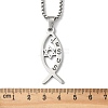 201 Stainless Steel Religion Jesus Fish Pendant Necklaces NJEW-H065-05P-3