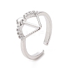 Clear Cubic Zirconia Cupid's Arrow Open Cuff Ring RJEW-H127-39P-1