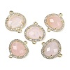 Natural Rose Quartz Faceted Oval Links G-B126-01G-09-1