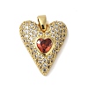 Rack Plating Brass & Cubic Zirconia Pendants KK-S372-14G-1