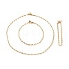Brass Link Chain Bracelet & Necklace & Anklets Jewelry Sets SJEW-JS01167-1