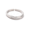 Clear Cubic Zirconia Open Cuff Ring RJEW-H127-05P-2