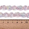 Electroplate Transparent Glass Beads Strands EGLA-Q136-02A-02-4
