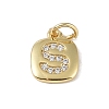 Rack Plating Brass Micro Pave CLear Cubic Zirconia Charms KK-E110-14G-S-1