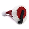 Sequins Christmas Hat Polyester Alligator Hair Clips for Women Girl AJEW-M012-03A-3