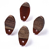 Opaque Resin & Walnut Wood Stud Earring Findings MAK-N032-010A-B03-1