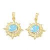 Brass Micro Pave Clear Cubic Zirconia Pendants CU-T001-09G-B-1