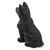 Natural Obsidian Wolf Figurines Statues for Home Office Desktop Feng Shui Ornament G-Q172-13A-2