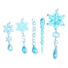 5Pcs Acrylic Transparent Icicle Snowflake Pendant Decorations HJEW-D003-01A-2