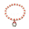 Christmas Theme Handmade Polymer Clay Beaded Stretch Bracelets for Women Men BJEW-JB11313-3