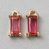 Golden Plated Brass Cubic Zirconia Charms ZIRC-WH0015-01G-05-1