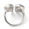 Rack Plating Heart Brass Open Cuff Ring for Women RJEW-A037-01P-3