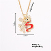 Colorful Hollow Dragon Lock Collarbone Necklace with Exquisite Rhinestone Inlays ZU3469-1
