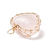 Natural Rose Quartz Pendants PALLOY-JF01659-01-3