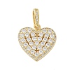Brass Micro Pave Cubic Zirconia Pendants X-KK-P293-06G-1