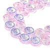 Half Electroplate Baking Paint Glass Beads Strands EGLA-K061-11A-AB05-3