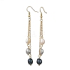 Natural Cultured Freshwater Pearl Tassel Dangle Earrings EJEW-JE07381-01-3
