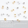 Unicraftale 20Pair 2 Style Heart 304 Stainless Steel Stud Earrings EJEW-UN0001-78-4