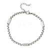 Tarnish Resistant 304 Stainless Steel Box Chains Bracelets for Women BJEW-JB12634-01-1