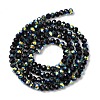 Electroplate Transparent Glass Beads Strands EGLA-A046-01A-05-2