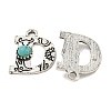Synthetic Turquoise & Alloy Pendants PALLOY-H146-01AS-D-2