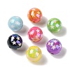 10Pcs UV Plating Colours Acrylic Beads OACR-S146-01D-2