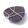 Natural Lapis Lazuli Copper Wire Wrapped Pendants PALLOY-JF02148-01-2