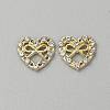 Heart with Bowknot Alloy Glass Cabochons MRMJ-WH0202-012A-G-1