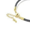 3MM Braided Round Imitation Leather Cord Bracelet Making MAK-S075-01G-3