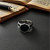 304 Stainless Steel with Glass Finger Rings for Men FS-WGAAEBE-09-2