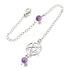 Alloy Flat Round with Star Dowsing Pendulums G-M447-05P-1