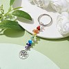 5Pcs 5 Styles Tree of Life Tibetan Style Alloy Pendant Keychains KEYC-JKC00689-S-4