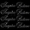 8Pcs 2 Style Word Believe & Inspire Glass Hotfix Rhinestone DIY-FG0004-98-1