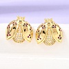 Brass Micro Pave Cubic Zirconia Stud Earrings EJEW-D355-02G-01-1