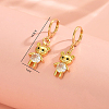 Cute Bear Brass Clear Cubic Zirconia Hoop Earrings GQ2099-4