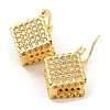 Rhombus Shape Brass Micro Pave Clear Cubic Zirconia Hoop Earrings EJEW-Q785-08G-2