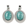 Natural Amazonite Oval Pendants G-B079-02P-04-1