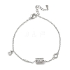 Brass Micro Pave Clear Cubic Zirconia Column Charm Bracelets KK-CBA6980-26P-4