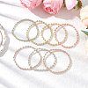 Bohemian Style Glass Seed Beaded and Brass Beaded Stretch Bracelets for Women BJEW-JB11801-1