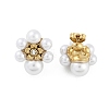 Ion Plating(IP) 304 Stainless Steel Flower Stud Earrings EJEW-A119-03G-4