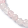 Natural Rose Quartz Round Beaded Bracelets BJEW-JB09878-01-4